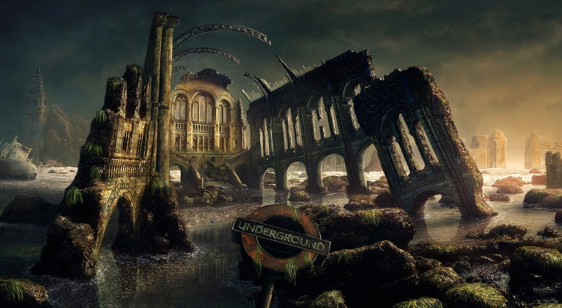 architecture, ruined, city, Artistic, tourism, 1080P, ancient civilization, fantasy art, travel destinations, history, Fantasy, sky, cloud - sky, old ruin