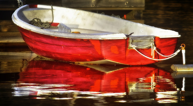 red boat, rowboat, Boat, Finland, 2K, Lakes, focus on foreground, Southern, lake, kotka, Reflection, red, food and drink, nautical vessel, mode of transportation