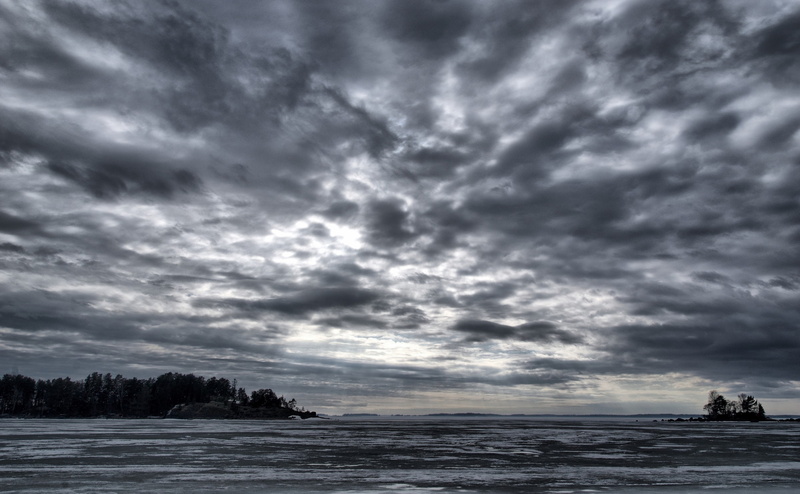 no people, tranquil scene, cloud - sky, water, sky, dramatic sky, Dark, outdoors, Finland, tree, beauty in nature, mussalo, sea, Cloudy, Sunrays, ominous
