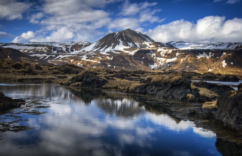 West, mountain Peak, water, scenics, nature, viewing, Snæfellsnes, photograph, foothill, Snaefellsnes, Nikon, Landscape, Hellissandur, mountain, distant