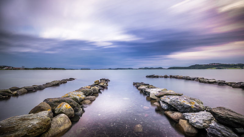 sea, rock - Object, photo, sunset, outdoors, ultra, Seascape, 1080P, motion  photography, fe, rock, fjord, travel photography, water, Rogaland, boulder rock