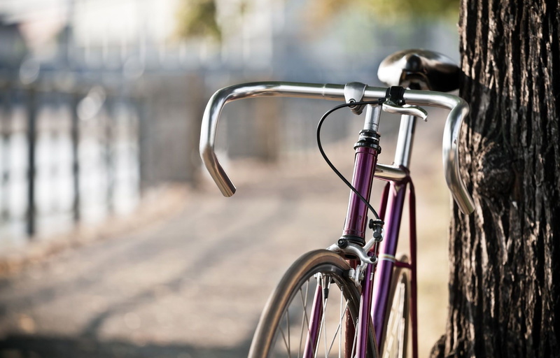 widescreen, background, bicycle, different, tree, the city, Park, gray, full screen, blur, 1080P, bokeh, purple, bike, HD, road