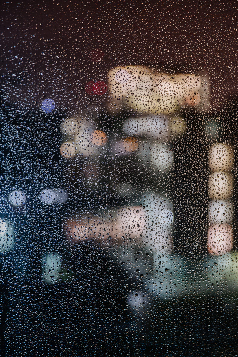 glass, full frame, light, lights, colour, glass - material, rainy season, transparent, city, 5K, window, no people, photography, backgrounds, wet, water