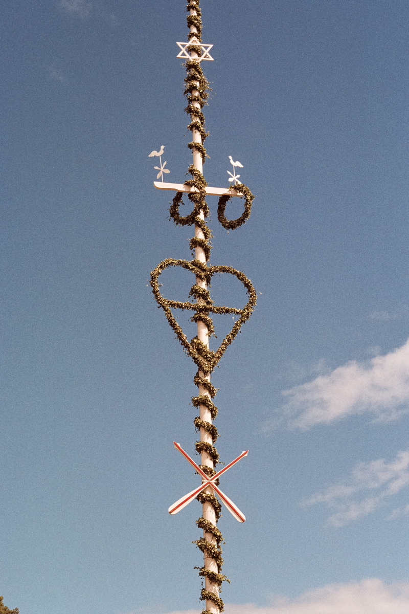 conifer, blue, celebration, technology, outdoors, building, flora, antenna - aerial, day, shape, white, sweden, cloud - sky, snow, pole, spire, dalarna