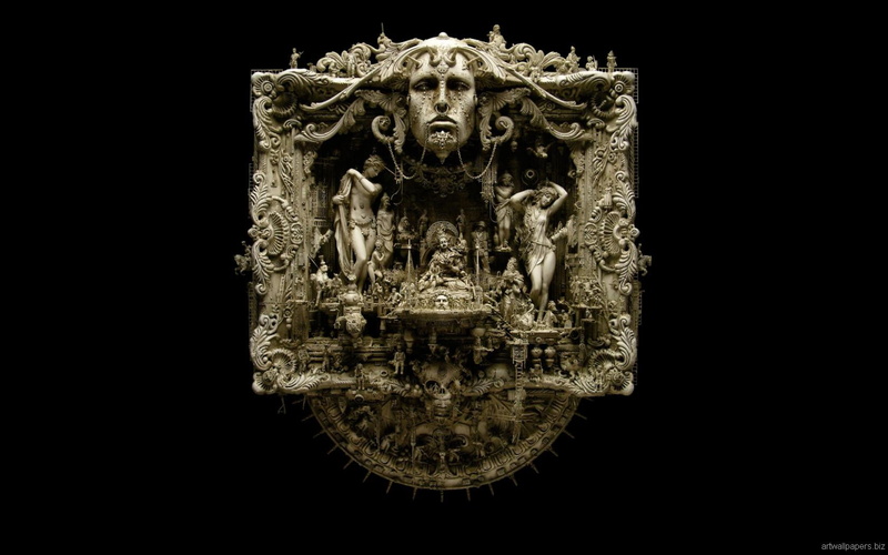 Sculptures, Kuksi, Kris, craft, mouth open, aggression, cut out, history, the past, single object, close-up, Dark, ornate, still life, representation, studio shot