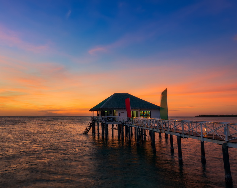 Landscape, cloud - sky, walkway, Batangas, windy, scenics - nature, 5K, Colorful, Cottage, Ocean, orange color, beauty in nature, sky, tranquility, Clouds