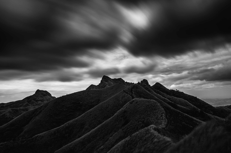 tranquility, black, mountain, remote, beauty in nature, hill, landscape, overcast, batangas, low angle view, sky, solid, mountain range, grayscale, environment