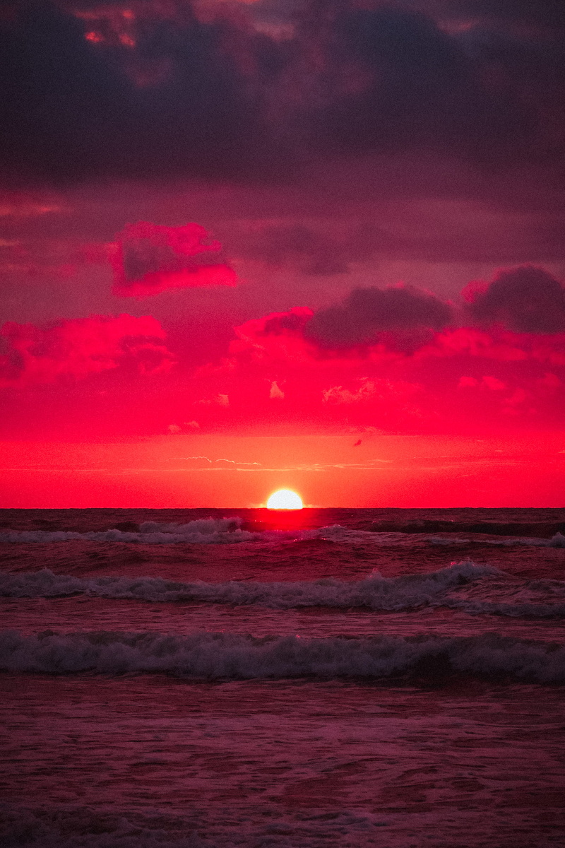 nature, astronomy, water, ocean, sea, waterfront, sonnenuntergang, sunset, clouds, 2K, baltic sea, outdoor, orange color, idyllic, red, tranquility, nature in beauty