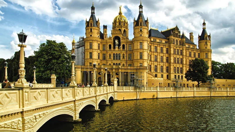 Palaces, Germany, Mecklenburg-Vorpommern, Schwerin Castle, Landtag, Schwerin Palace, 1080P