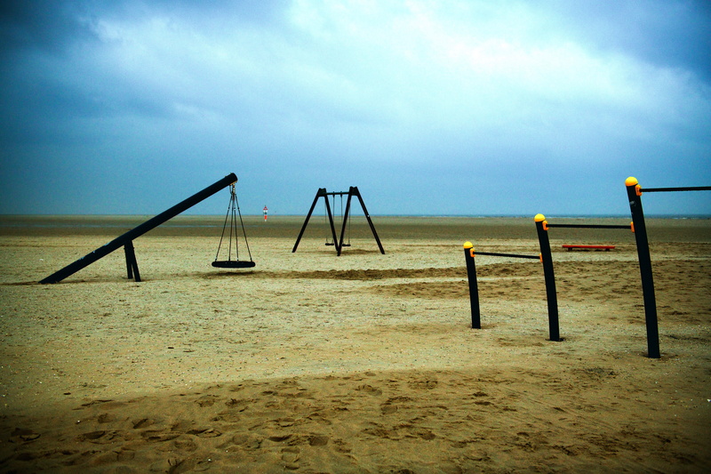 absence, swing, outdoor play equipment, northsea, beach, strand, sankt peter-ording, 8K, scenics - nature, nordsee, land, beauty in nature, day, cloud - sky