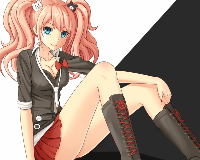 720P, Junko Enoshima, Blue Eyes, Danganronpa, Twintails, Anime, Video Game