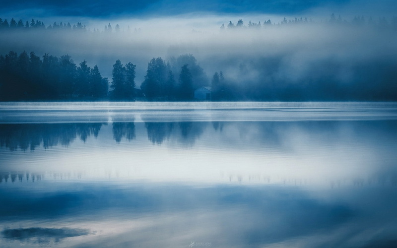 mist, nature, water, sky, tree, Finland, fog, day, cloud - sky, reflection lake, no people, outdoors, beauty in nature, tranquil scene, 720P, landscape