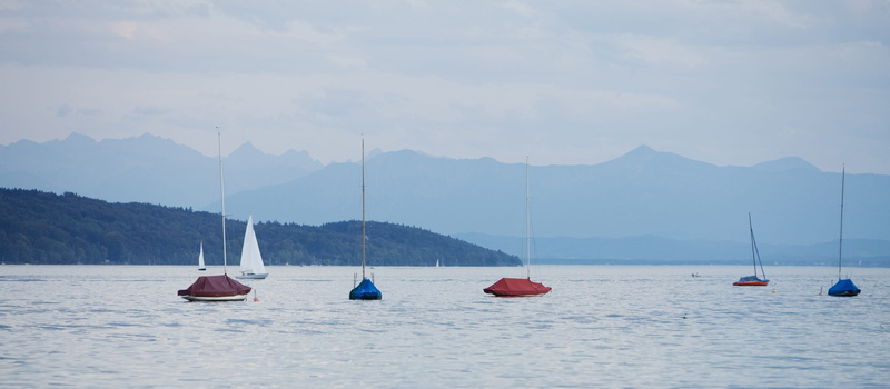 spring, yacht, mountain range, Boot, autumn, day, landscape, land, mode of transportation, beauty in nature, sailboat, yachting, upper bavaria, starnberg