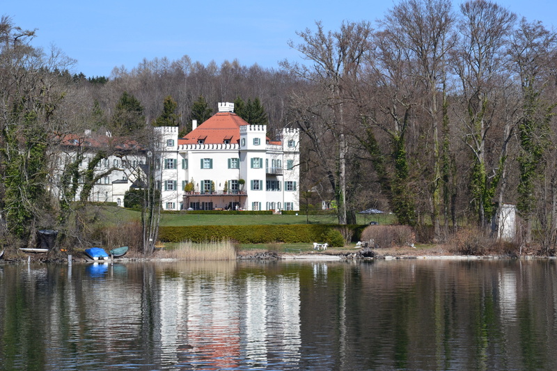 nature, built structure, castle, reflection, tree, upper bavaria, architecture, outdoors, day, building, starnberger see, 4K, waterfront, growth, sky