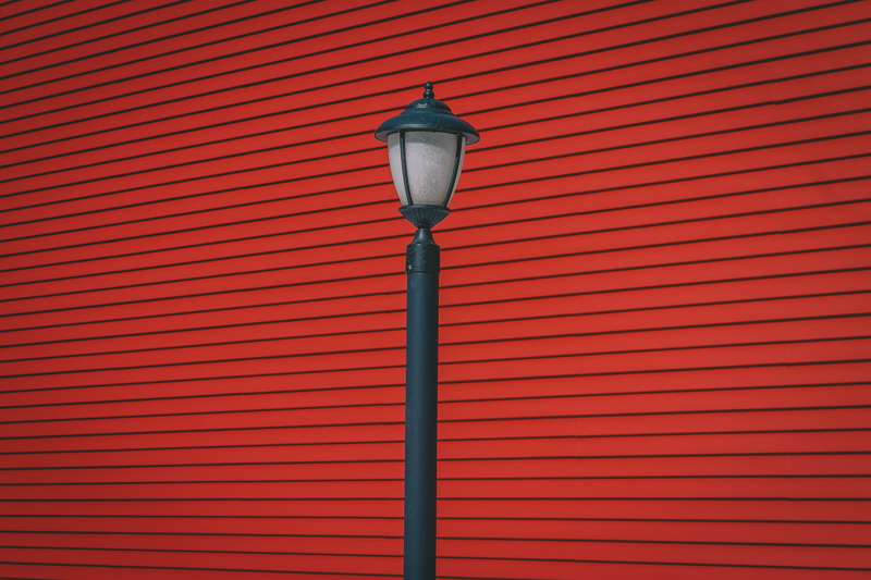 lamp, old, red, backgrounds, house, architecture And Buildings, electric light, built Structure, 4K, building Exterior, blue, wall - Building Feature