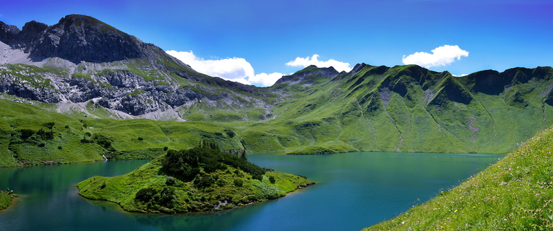 hike, hochgebirgssee, pine tree, schrecksee, springtime, outdoors, travel destinations, beauty in nature, plant, mountain, 4K, tranquility, island, nature