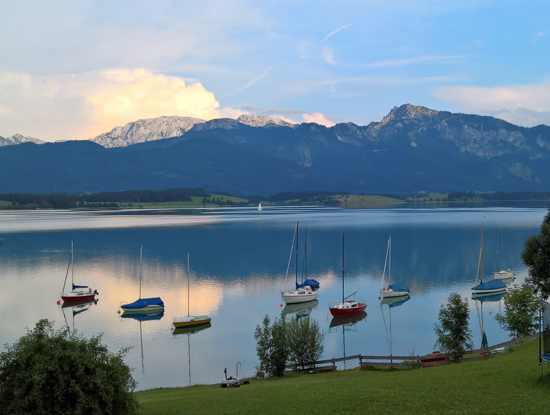 tranquil scene, tranquility, cloud - sky, nature, mode of transportation, scenics - nature, mountain, outdoors, no people, reflection, day, sailboat, sky