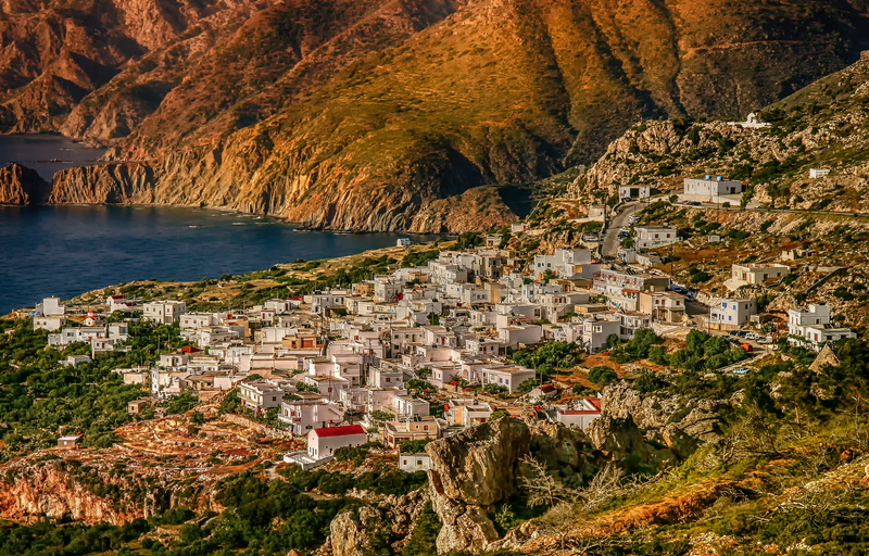 no people, nature, sea, day, holiday, building, homes, town, warm, plant, hell, house, city, mountains, tree, built structure, travel, high, greece, mountain
