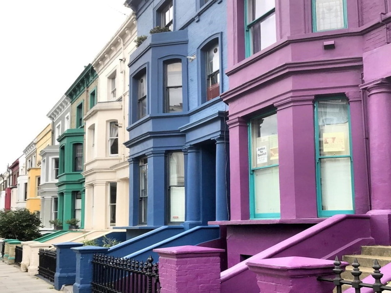 in a row, nature, notting hill, clear sky, building, london, residential district, getaway, day, uk, england, building exterior, no people, adventure, sky