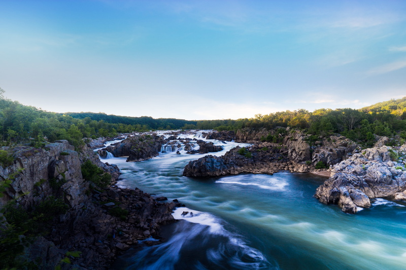 land, rock - object, environment, tree, green, united states, plant, weekend, scenics - nature, trees, solid, great falls, getaway, river, falls, flowing water