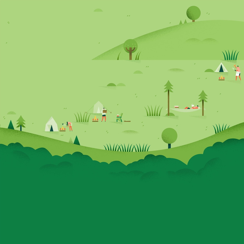 illustration, field, 1080P, Weekend getaway, Landscape, Minimal, green, Google Calendar, grass