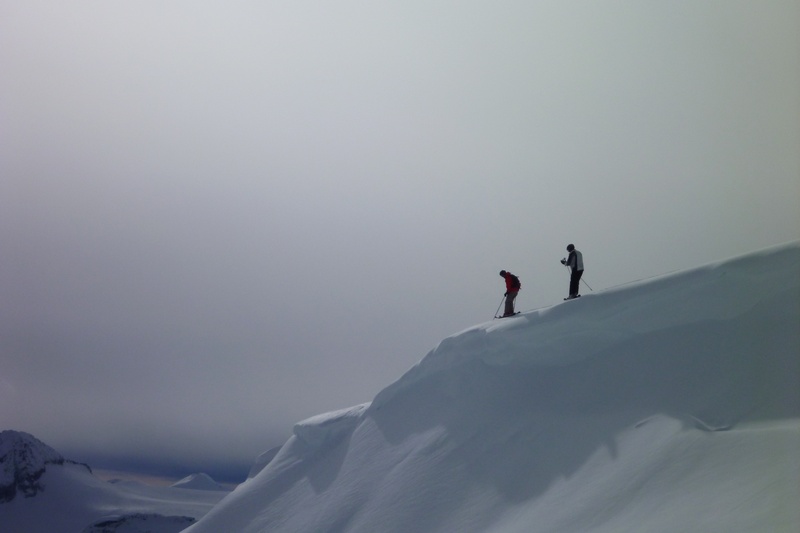 mountain range, leisure activity, skiing, extreme weather, landscape, mountain, mountain climbing, two people, person, climbing, whistler, beauty in nature