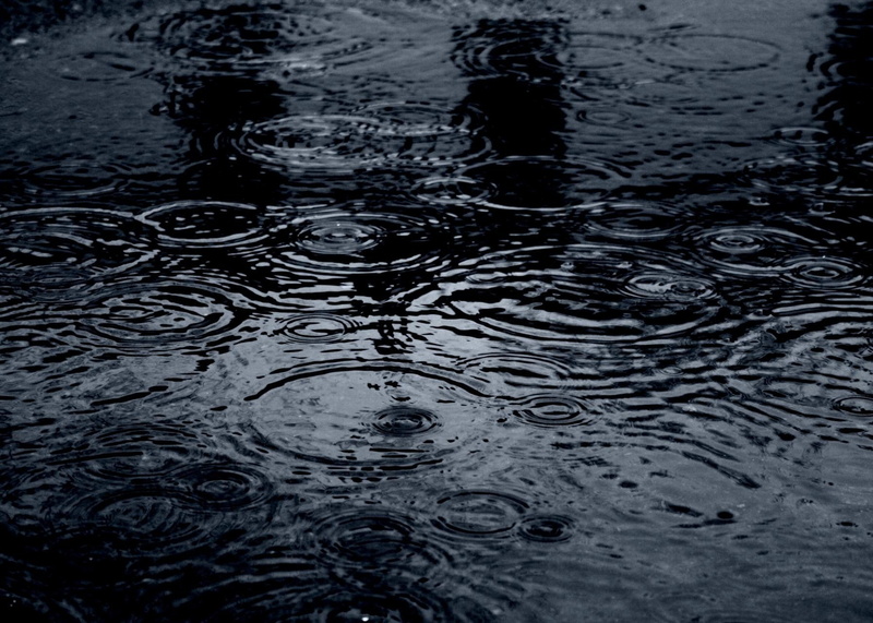 love, puddle, happy, dark, rain, water, 720P, black, ripples, nature, reflection