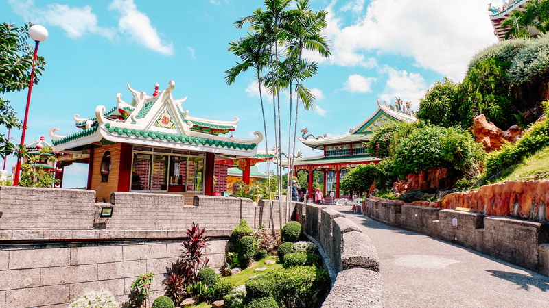 outdoors, belief, nature, architecture, pagoda, sky, plant, tree, tourist attraction, spirituality, philippines, building exterior, built structure, palm tree
