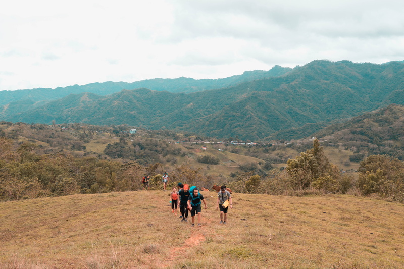 mountain, 5K, animal wildlife, riding, day, sky, outdoors, men, walking, philippines, group of people, sirao peak, real people, environment, mammal, plant