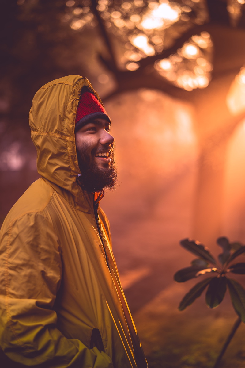 friend, leisure activity, clothing, musician, focus on foreground, portrait, face, raincoat, young adult, people, travel, misty, one person, focus, hood