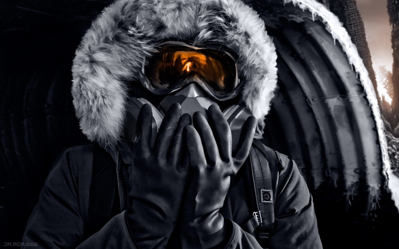 Romantically Apocalyptic, 1080P, winter, Gas Masks, Vitaly S Alexius