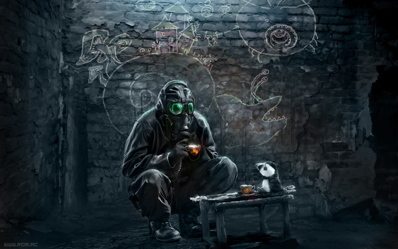 fiction, art, masks, romantically, gas, digital, paintings, S, tea, alexius, 1080P, vitaly, airbrushed, Party, apocalyptic, science