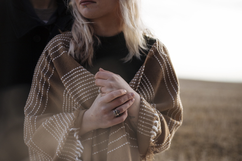 cross, rustic, nature, warm, caucasian, blonde, poncho, blond hair, woman, warm clothing, hair, hipster, contemplation, scarf, fashion, one person, standing