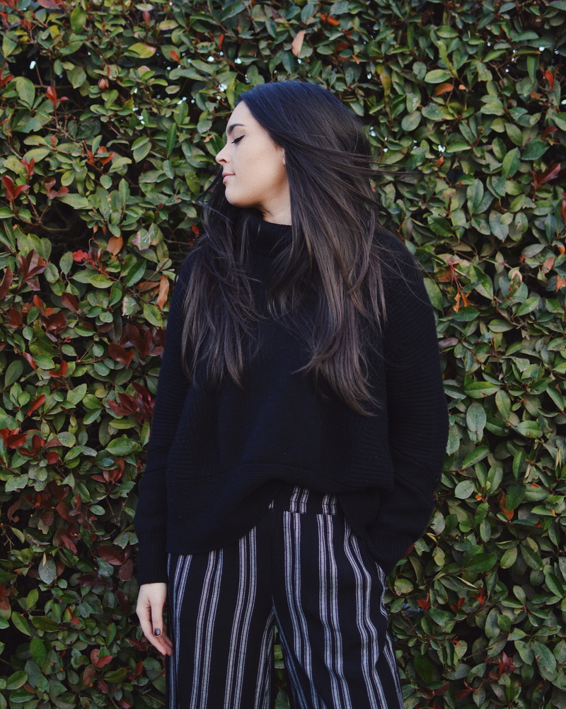black, poncho, leaf, beautiful woman, cape, coat, person, young women, sweatshirt, fashion, long sleeve, 4K, woman, one person, casual clothing, women