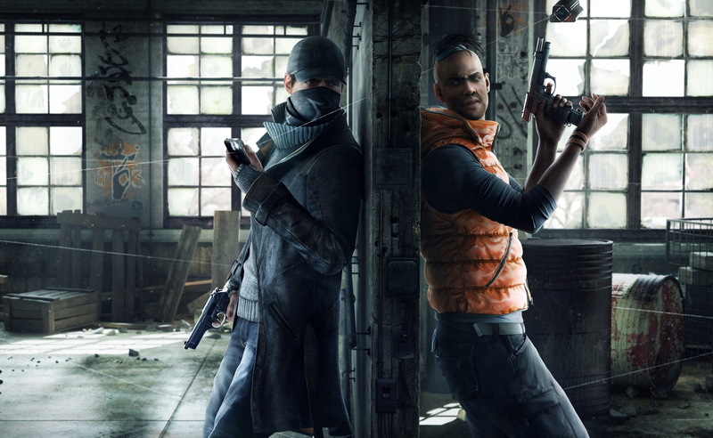 aiden, women, Game, two people, wall, real people, video game, window, Weapon, aiden pearce, concrete, pearce, communication, photography themes, dogs