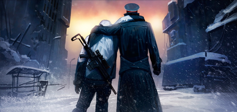 three quarter length, government, real people, winter, rear view, the city, building exterior, snow, 1080P, apocalypse, nature, zee captain, ruins, clothing
