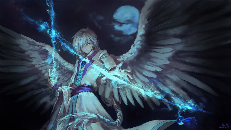 Magic, Anime, Cardcaptor Sakura, Yue (Cardcaptor Sakura), Moon, Flame, Night, 1080P
