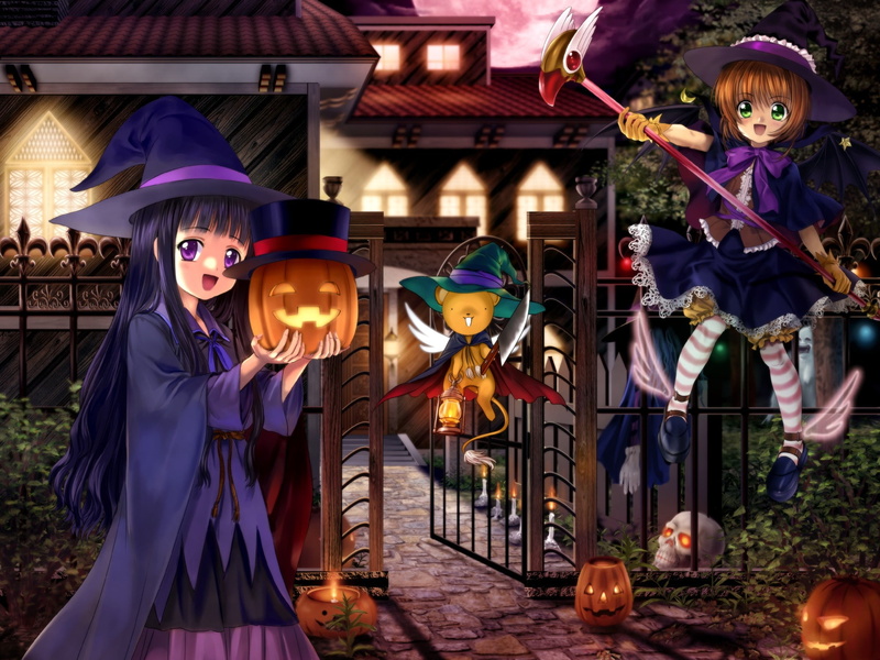 anime girls, Card Captor Sakura, Halloween, anime, 1080P