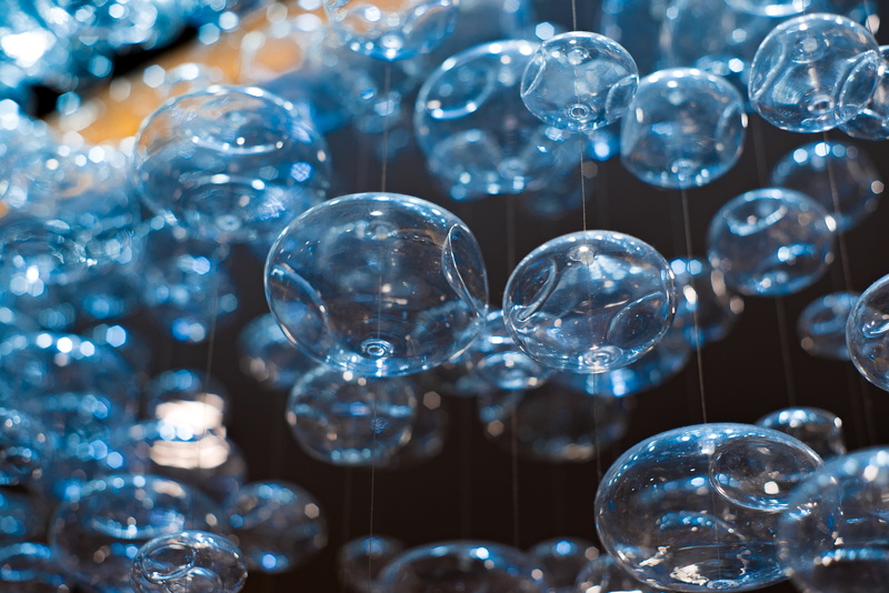selective focus, glass - material, mid-air, bubbles, glass, fragility, transparent, indoors, contemporary, full frame, no people, sphere, tuscaloosa