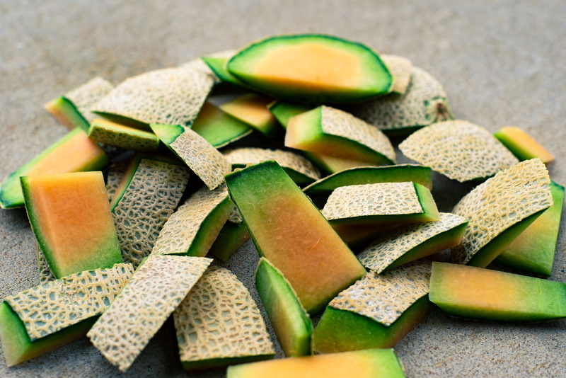 vegan, healthy, texture, no people, freshness, cantalope, day, food, stack, 4K, gray, bright, still life, macro, spring, temptation, vegetarian, concrete
