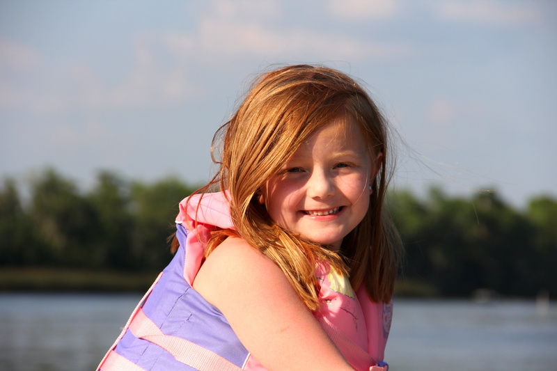 one person, 5K, innocence, females, happiness, portrait, childhood, lifevest, outdoors, girls, river, women, water, lifejacket, child, smiling, focus on foreground