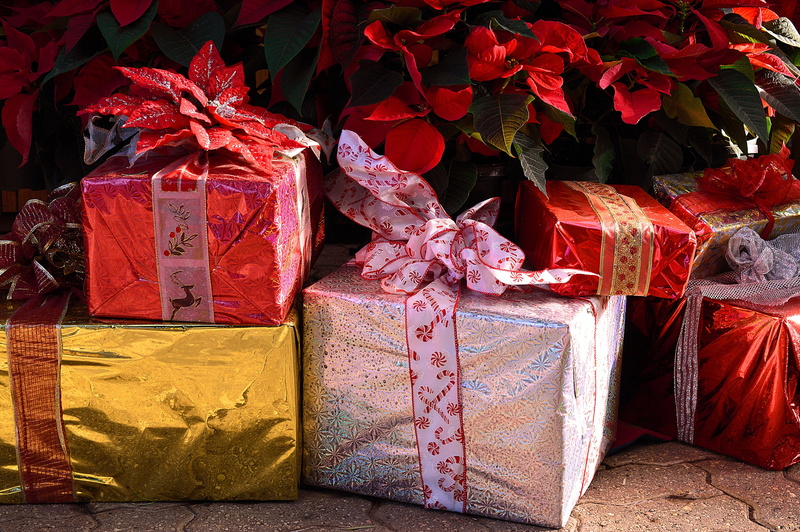 christmas present, box - Container, no people, xmas, leaves, red, still life, presents, four, bow, box, 2K, plant part, leaf, gifts, plastic bag, ribbon - sewing item