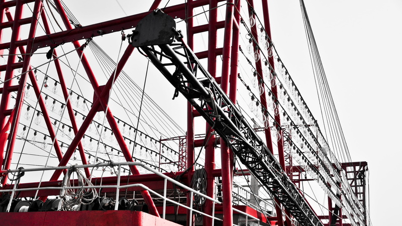 adventure, red, outdoors, industry, building, metal, alloy, nature, clear sky, construction site, play area, bridge, leisure activities, machinery, sky