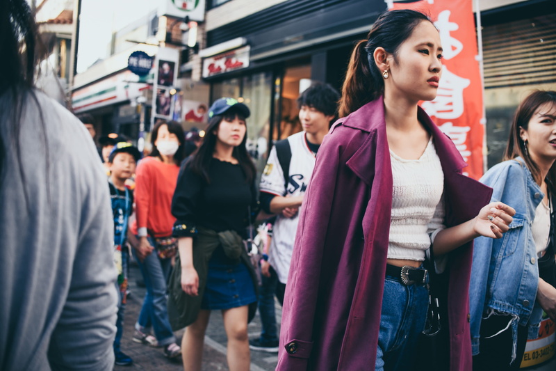 4K, female, day, group of people, young men, city, standing, young adult, casual clothing, robe, people, denim, daytime, human, footwear, women, crowd