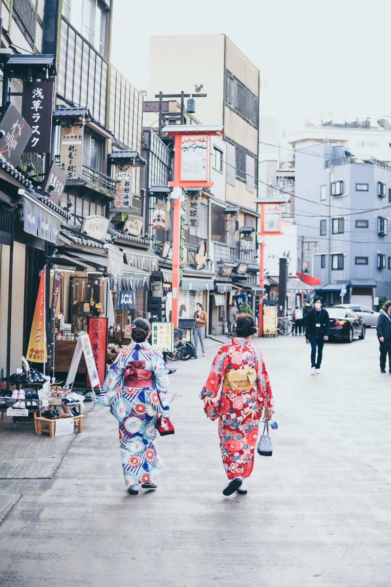 women, city, people, building exterior, motor vehicle, person, clothing, automobile, shoe, transportation, architecture, incidental people, human, kimono