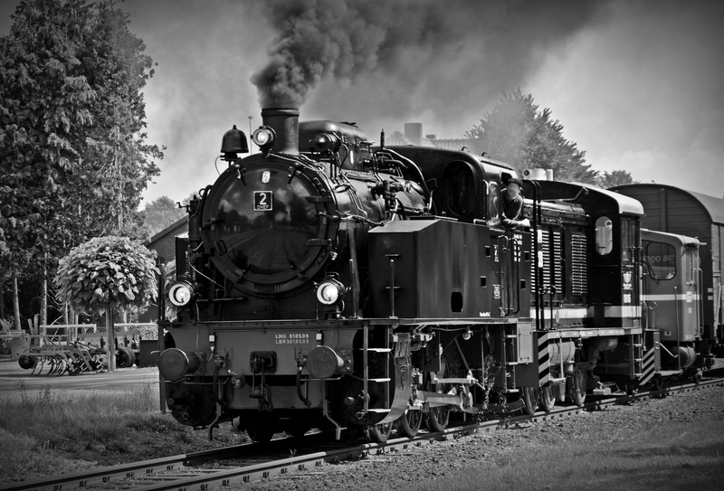 train, tracks, tree, railtrack, air pollution, steam locomotive, high, public transportation, smoke - physical structure, station, no people, nostalgic