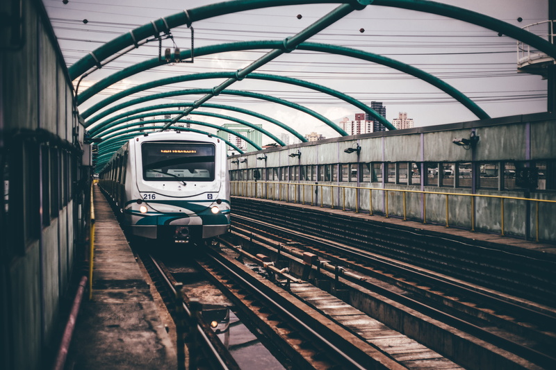 station, daytime, outdoors, window, ceiling, 5K, no people, rail transportation, railroad track, arrival, architecture, transportation, public transportation