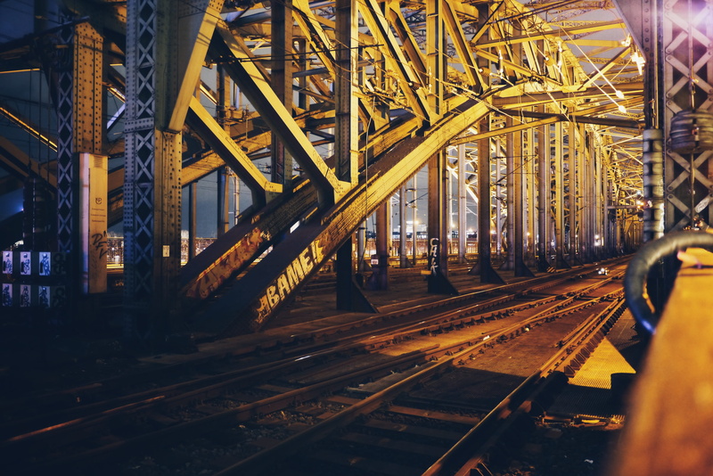 rail transportation, built structure, night, motion, railroad, no people, 4K, rail, photo, architecture, railroad track, train, railway bridge, railtrack