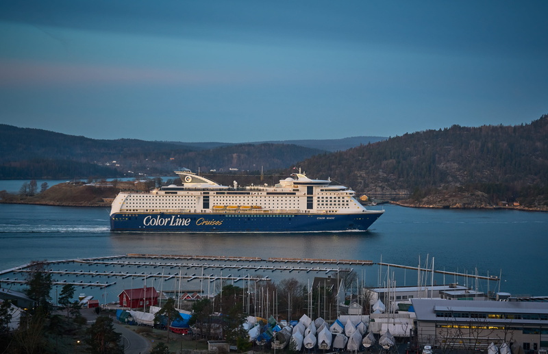 norway, vehicle, human, transportation, vessel, boat, passing, no people, dock, scenics - nature, sky, nautical vessel, channel, port, building exterior