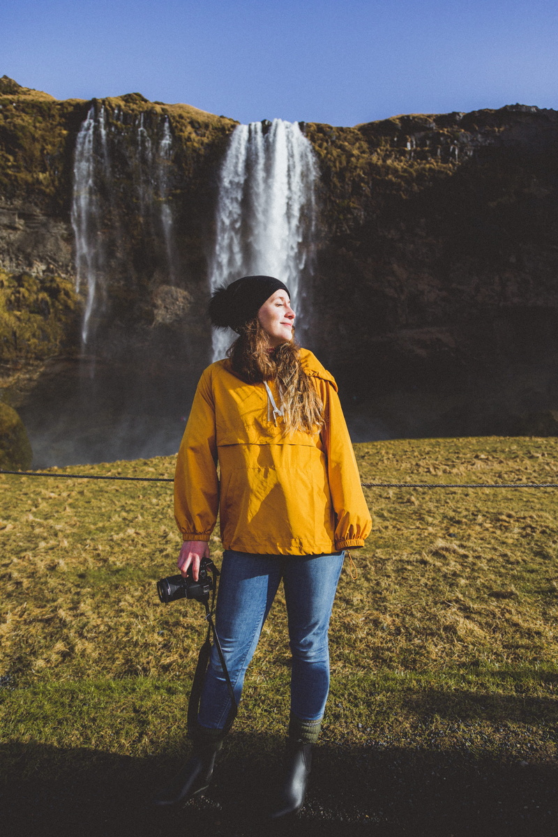 clothing, 5K, iceland, pants, front view, casual clothing, water, one person, lifestyles, jeans, denim, sunlight, coat, outdoors, full length, person